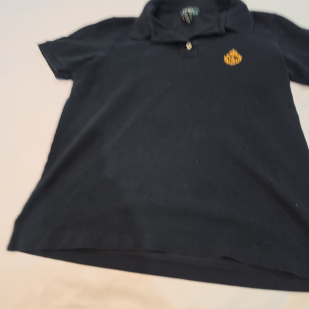 Lauren Ralph Lauren Polo Shirt Womens S Navy Excellent Crest Embroidered Cotton
